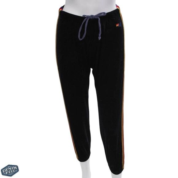 Aviator Nation Women’s Velvet Rainbow Five Stripe Sweatpants – Navy - Picture 3 of 10